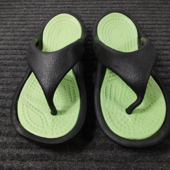 Women Slip On Thong Rubber Flip Flops Black - Picture 2 of 7